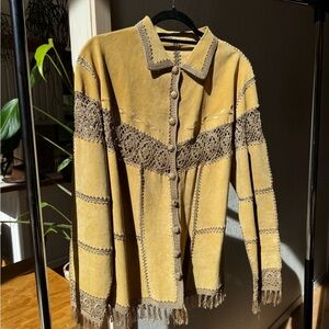 Suede Deer skin Embroidered Jacket